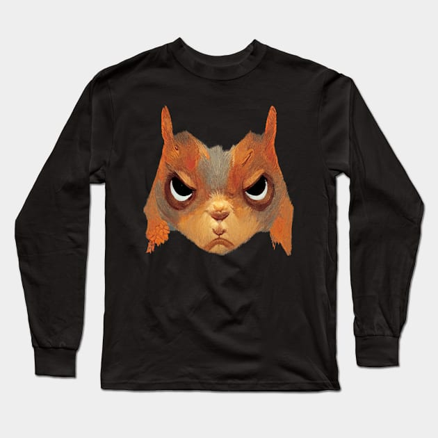 Angry Squirrel Long Sleeve T-Shirt by fistikci